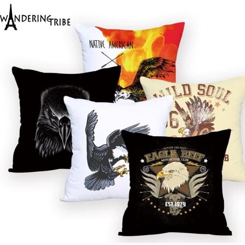 Eagle Animal Throw Pillows Rectangular for Sofa Creative Home Pillow Cover Letter Cushions Almohadones Decorativos Dropship