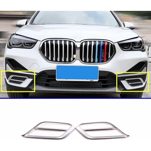 For BMW X1 F48 2020-2021 Car Head Front Bumper Two Sides Decorative Frame Sticker Trim