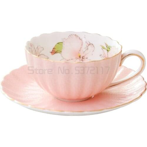 European coffee cup set ceramic afternoon tea set household cup set flower tea cup plate