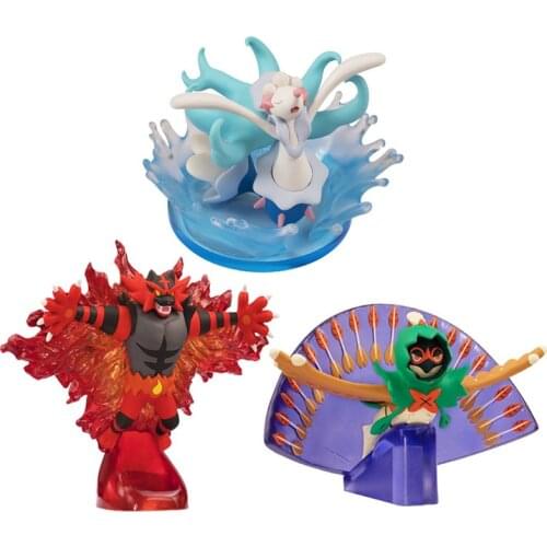 Takara TOMY Pokemon Anime Figures Primarina Evolution Sniper Rowlet Incineroar Action Figures Collection Model Toys Kids Gifts