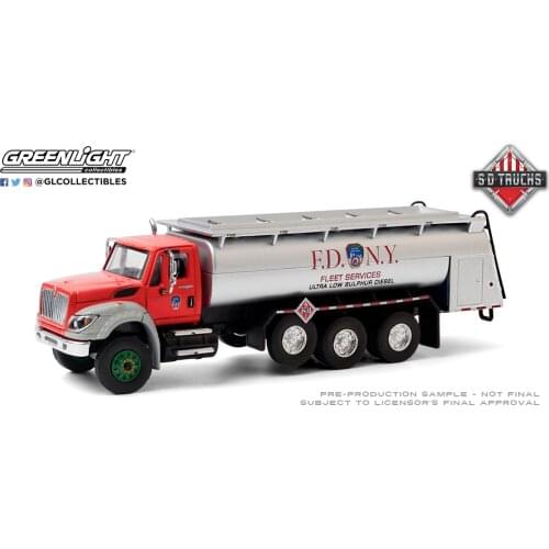 GREENLIGHT 1/64 2018 international workstar tanker truck FDNY New York City Fire Deparment Collect die-casting alloy car models