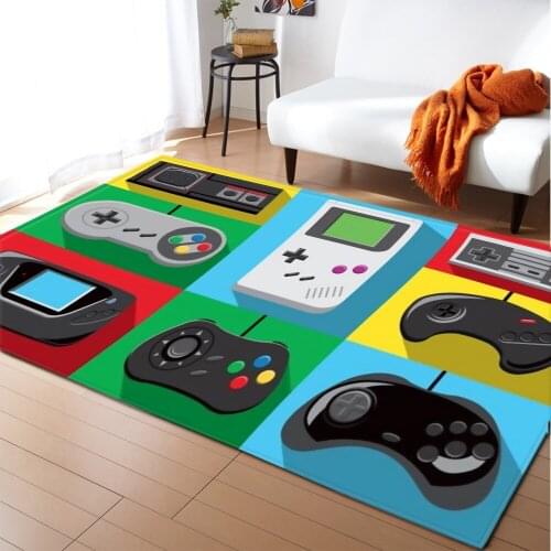 Game Console Printed Home Carpets Kids Play Area Rug Flannel Anti-slip Kitchen Bathroom Mat Living Room Boys Bedroom Rug Carpet