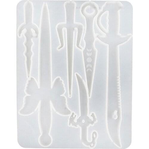 Dagger Epoxy Resin Mold Jewelry Pendant Silicone Mould DIY Crafts Decorations Keychain Casting Tools
