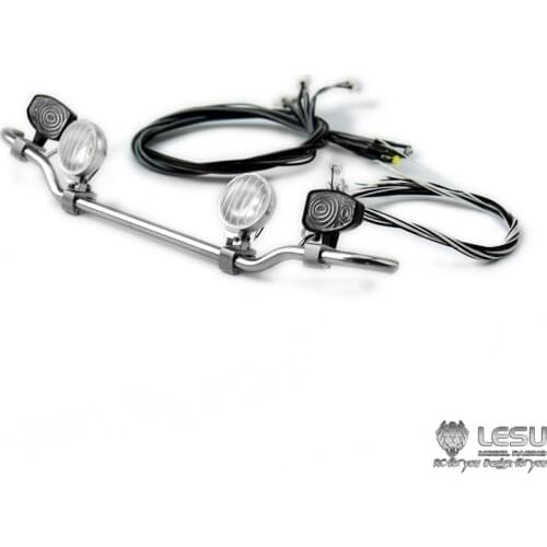 LESU Metal Front Windshield LED Spotlight for 1/14 TAMIYA Model RC Tractor Truck Dumper Highline Model Car