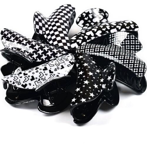 Fashion Acrylic Plaid Hair Claw Clips for Women Hair Accessories Girls Hairclip Crab Claws Clip Trendy Hairpins Headwear 21003