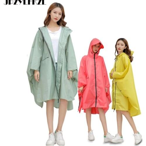 Fashion Women men EVA Transparent Raincoat Portable Outdoor Travel Rainwear Waterproof Camping Hooded Ponchos Plastic Rain Cover