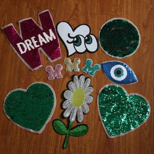 Sequin smile face patches for clothing DIY sew on parche appliques Embroidery applique patch ropa clothing accessories
