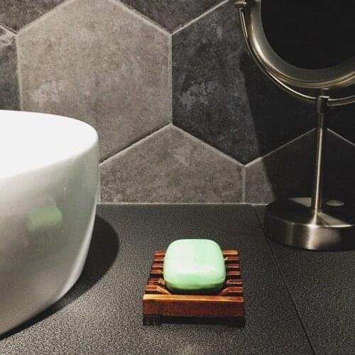 Natural Wood Wooden Soap Dish Storage Tray Holder Bath Shower Plate Bathroom