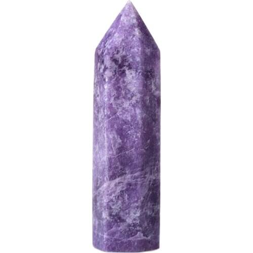 Natural Lapidolite Crystal Point Mineral Ornament Magic Repair Obelisk Purple Quartz Tower Reiki Energy Stone Home Decoration