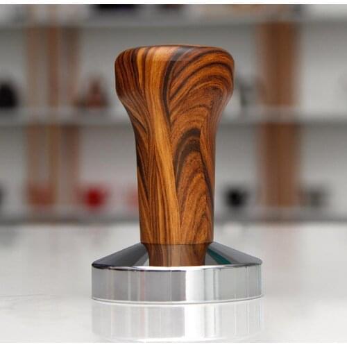 New Coffee Powder Hammer 51mm 58mm Rubber Handle Wood Grain Coffee Powder Tampers Flat Hammer Espresso Maker Tool