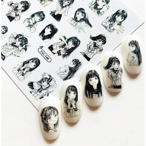 Newest TSC series TSC-148-149-150 Cartoon character 3d nail art stickers decal template diy nail tool decoration