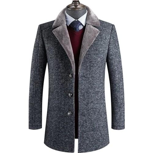 Arrival New Winter High Quality Wool Thicked Trench Coat Men,mens Gray Wool Jackets ,plus-size M-4XL,AL41