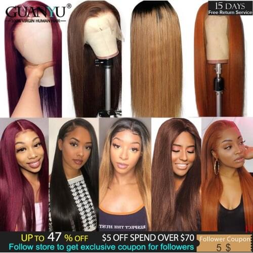 Ginger Color 360 Lace Frontal Human Hair Wig Brazilian Remy Straight Ombre Orange Red Honey Blonde Brown Long Wigs Pre Plucked