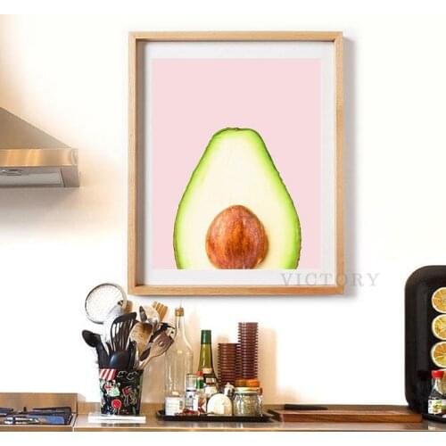 Avocado Fruit Poster Canvas Art Prints , Avocado Trend Art Painting Wall Pictures for Home Kitchen Decor