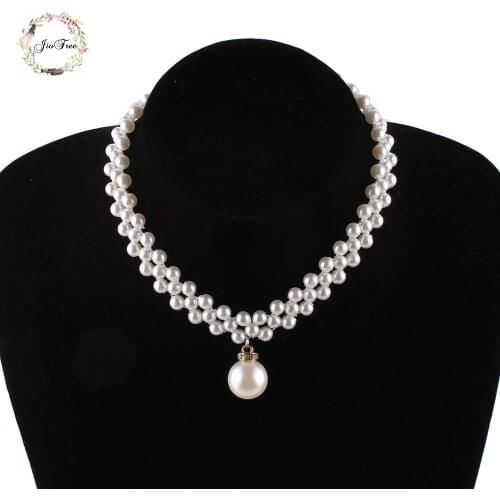 Woven simulated pearl necklace bridal wedding Necklaces accessories fashion Necklaces For Gift Party Wedding Engagement