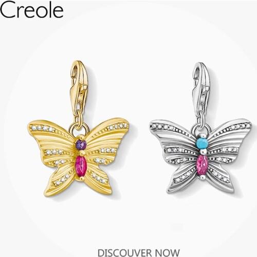 Charm Pendant Butterfly 925 Sterling Silver Gold Fit Bracelet & Necklace 2021 New Fine Women Jewelry Accessories Bohemia Gift