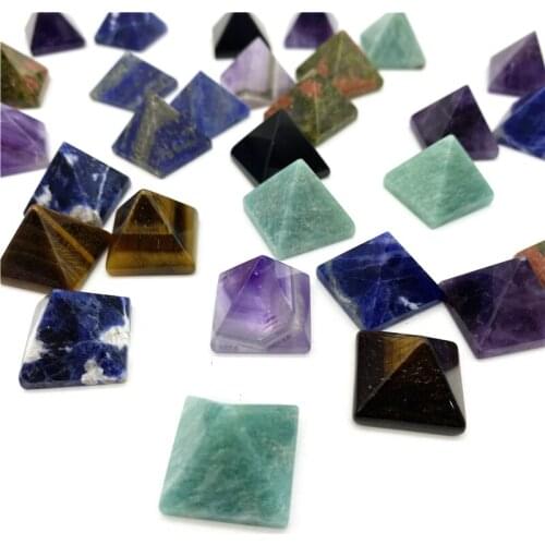 Drop Shipping 1PC Kinds Natural Mini Sodalite Unakite Amethyst Pyramid Tower Point Chakra Natural Stones and Crystal