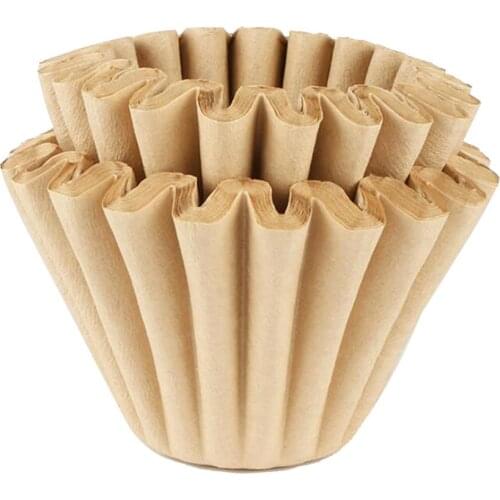 Hand Punch Coffee Filter Paper Cake Type Wave Filter Paper No Bleach Environmental Filter Paper Natural Brown Disposable Filter