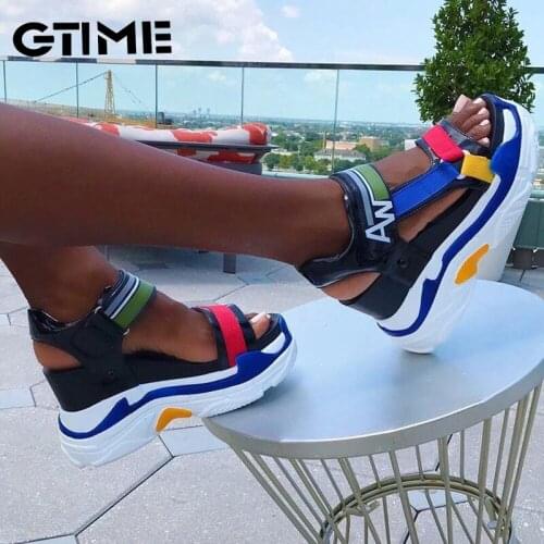 Platform Sandals Women Shoes 2021 New Summer Super High Heels Ladies Casual Sandals Wedge Chunky Gladiator Cross Strap#SJPAE-133