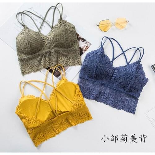 3D Sexy lace girl Lingerie Seamless vest Sport Bra Backless Strapless Top Bra Push Up Bralette Brassiere Women Underwear wrapped