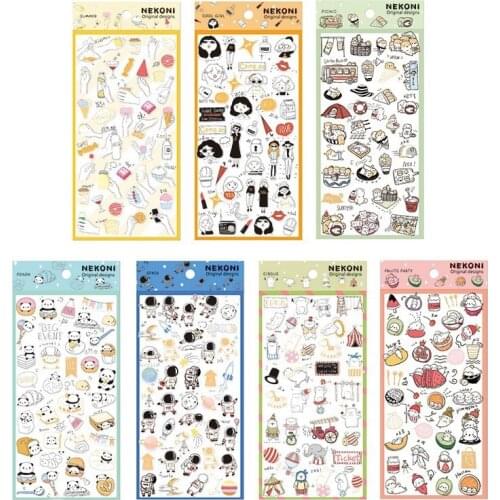 Kawaii Gourmet Panda Astronaut Cat Seal Stationery Stickers Scrapbooking DIY Diary Album Stick Label