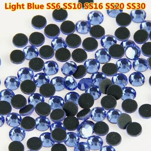 Ss20 1440Pcs Light Blue/Royal Blue DMC Flatback Strass Stones Hot Fix Crystal Hotfix Rhinestone on Glue for Clothing Accessories