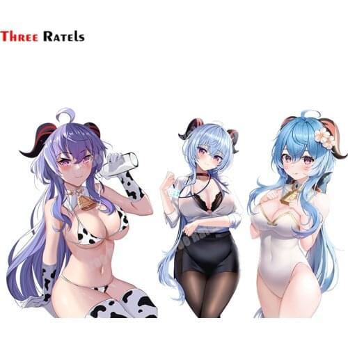 Three Ratels B694 Aniem Girl Ganyu Of Genshin Impact Car Cartoon Stickers Motorbike Decal Waterproof Vinyl Material