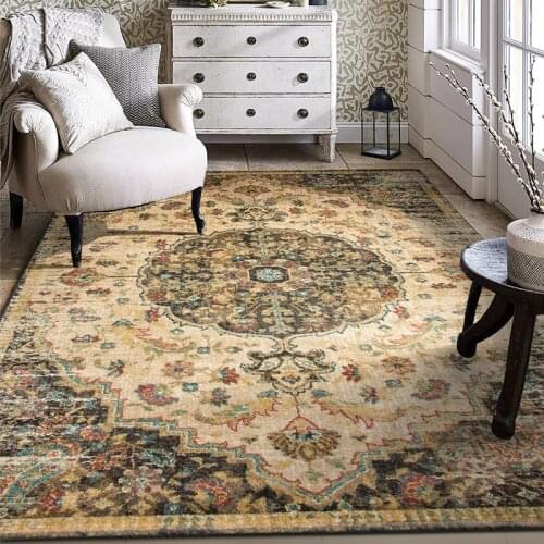 Turkey Machine Made Carpet Living Room Vintage Persian Home Bedroom Carpet Dining Table Thick American Floor Mat Rug Area Study
