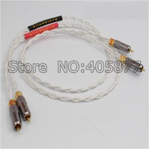 High Quality Silver Plated RCA HIFI AUDIO CABLE Male Interconnect cable 1M