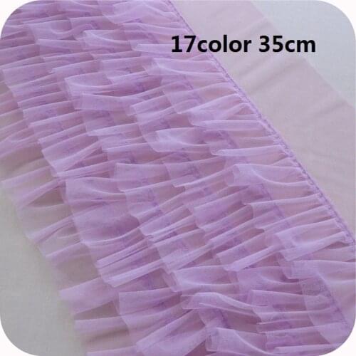 1meters/lot 35cm 17colors 5Layers Mesh Pleated Hexagonal Net Ruffled Lace Fabric Skirt Trimming Baby Doll Door Accessory X317