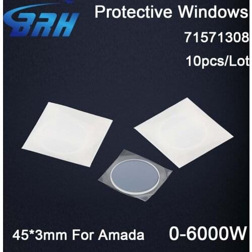 10Pcs/Lot High Power Fiber Laser Protective Lens/Windows 45*3mm Import Quartz For 0-6KW Amada Fiber Laser Cutting Machine