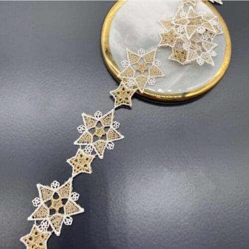 2 Yards Hot Sale Vintage Gold Flower Lace Trim Lace Ribbon For Garment Sewing Accessories Applique Crafts Trimming 2.5cm