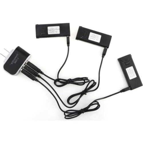 3PCS 3.7V 900mAh 30C Lipo Battery and Charger for Visuo XS809 XS809HC XS809HW XS809W Foldable RC Quadcopter Spare Parts