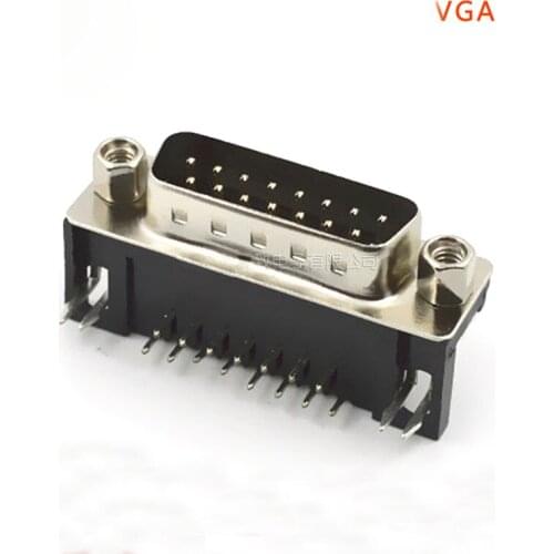 4pcs VGA15P Video Adapter Monitor Connector Socket DR15 Pin Male Black VGA15P Connector Plug