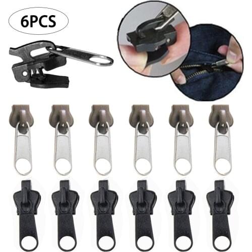 6pcs Zipper Repair Kit Universal Instant Zipper Repair Replacement Sliding Teeth Rescue Zipper Sewing Clothes Zipper Accessories