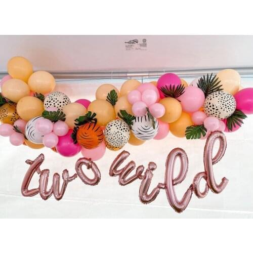 71pcs Animal Pattern Latex Balloon Garland Arch with Palm Leaves Jungle Safari Theme Birthday Party Balloon Baby Shower Decors