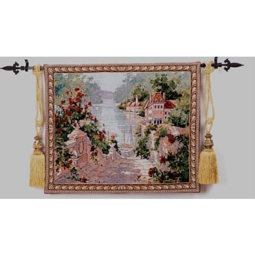 78*96cm Belgium jacquard wall hanging tapestries European style Landscape decor painting mural home textile "Italy Harbor"