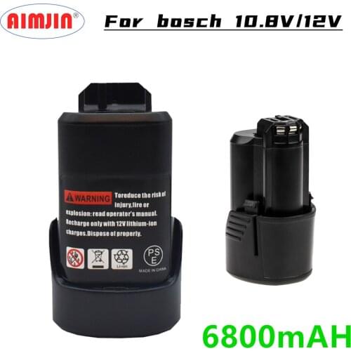 Latest Upgrade 10.8V/12V 6.8Ah Li-ion Rechargeable Power Tool Battery for BOSCH Cordless Electric Screwdriver BAT411 BAT412 BAT4