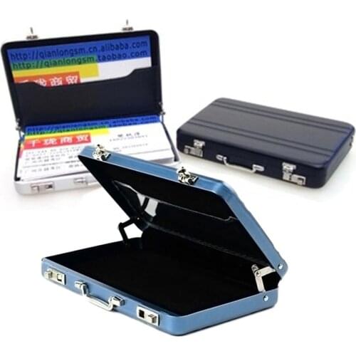 Aluminum Business Card Holder ID Credit Card Rectangle Storage Box Suitcase Shape Metal Organizer Case for Female Male