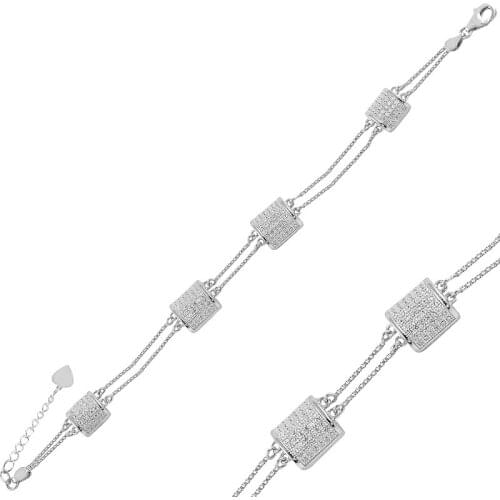Silver 925 Sterling Zircon Cubic Zirconia Bracelet