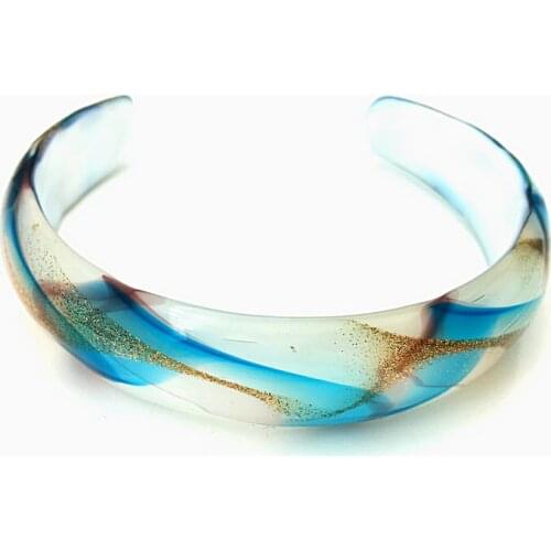 2 pieces of Chinese cast sand glass bracelet open womens 3D pattern bracelet