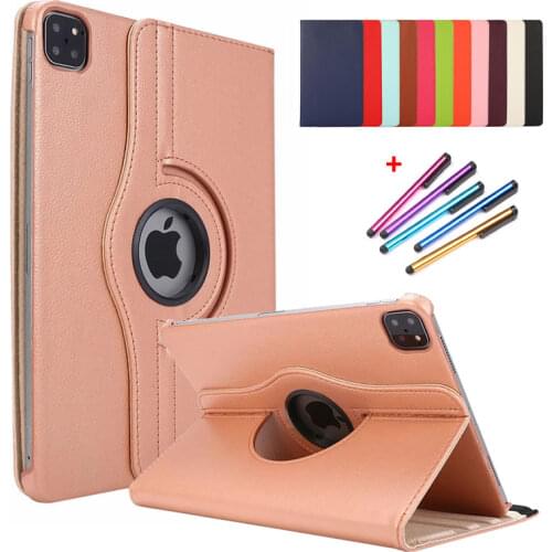 For iPad Pro 11 Case 2021 2020 360 Degree Rotating Stand Tablet Cover For iPad Pro 11 2021 2020 Case Coque Funda Rose gold
