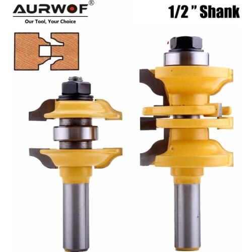 LAVIE 2pcs 12mm 1/2" Shank Entry & Interior Door Ogee Router Bit Matched MIlling Cutter Set for Wood Woodworking Machine 03123