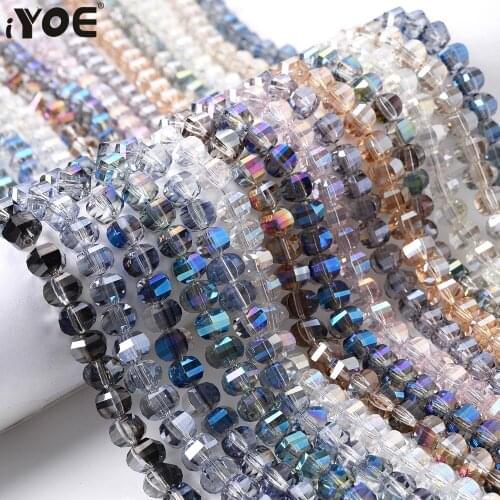 IYOE 100pcs 6x8mm Watermelon Shape Ab Crystal Beads Geometric Shiny Spacer Beads For Making Bracelet Necklace DIY Craft Jewelry