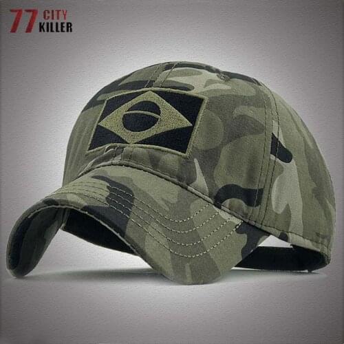 Tactical Baseball Caps Men Brazil Flag Outdoor Sports Golf Fishing Hiking Sun Bucket Hats Military Adjustable Breathable Cap