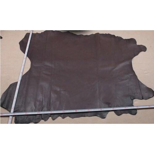 Coffee Genuine Pig grain skin leather hide skin material sale by whole piece