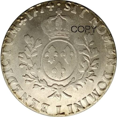 France Louis XV 1 Ecu 1774 L Bayonne 90% Silver Copy Coins