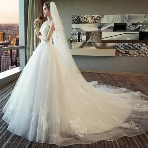 MEIHUIGE Light wedding dress 2021 new Korean simple bra foreign Style Bridal Wedding tailing slim wedding dress spring