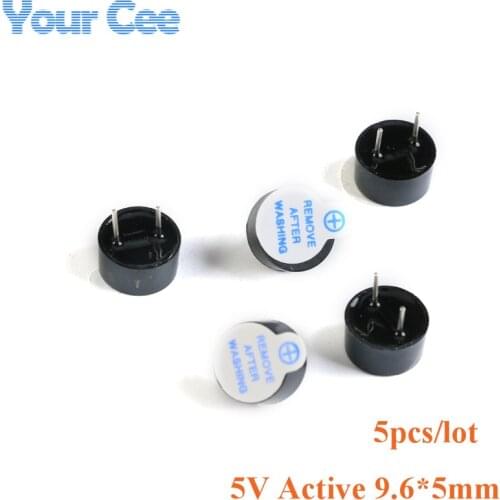 5pcs 5v Active Buzzer Alarm Speaker MINI 9.6*5mm Ultra-thin SOT Plastic Tube Long Continous Beep Tone TMB9650 Integrated