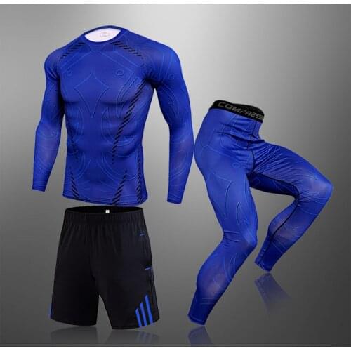 Mens Compression Running Set Tight Legging Shirt Pant Long Sleeves Clothing Tracksuit Suit Man Winter Sports Thermal Underwear